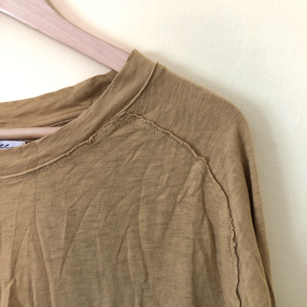 Free People We The Free Arden Tee Long Sleeve Women’s S Bunny/Taupe - Picture 7 of 10